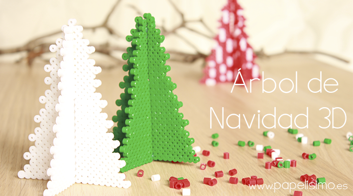 manualidades faciles para niños patron como hacer arbol de navidad 3d hama beads