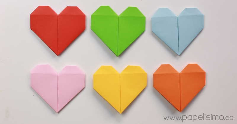 Murmullo Soportar borde Corazón de papel. Tarjeta de San Valentín Origami | Papelisimo