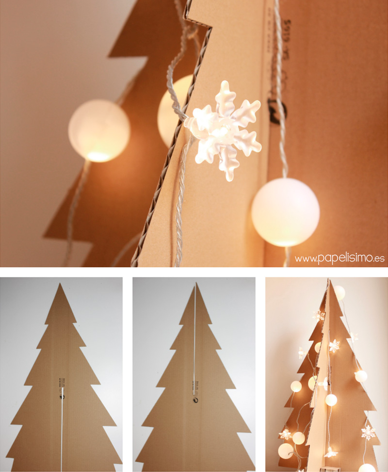 Cómo hacer árbol de Navidad con caja de cartón | Papelisimo